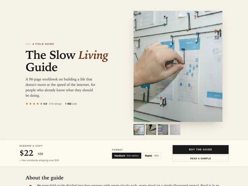 Editorial commerce template preview