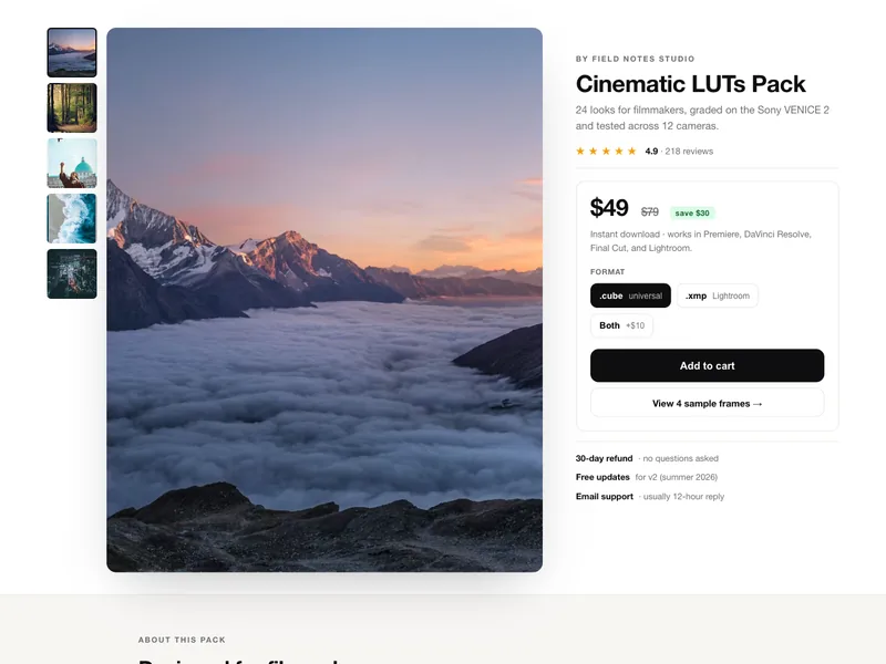 Showcase commerce template preview