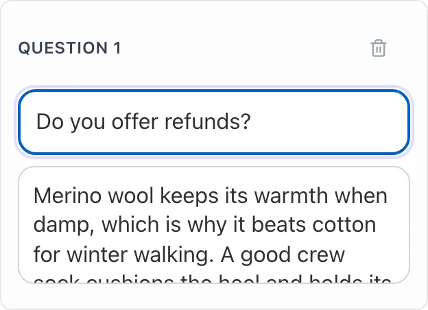 FAQ Schema Generator with input filled in