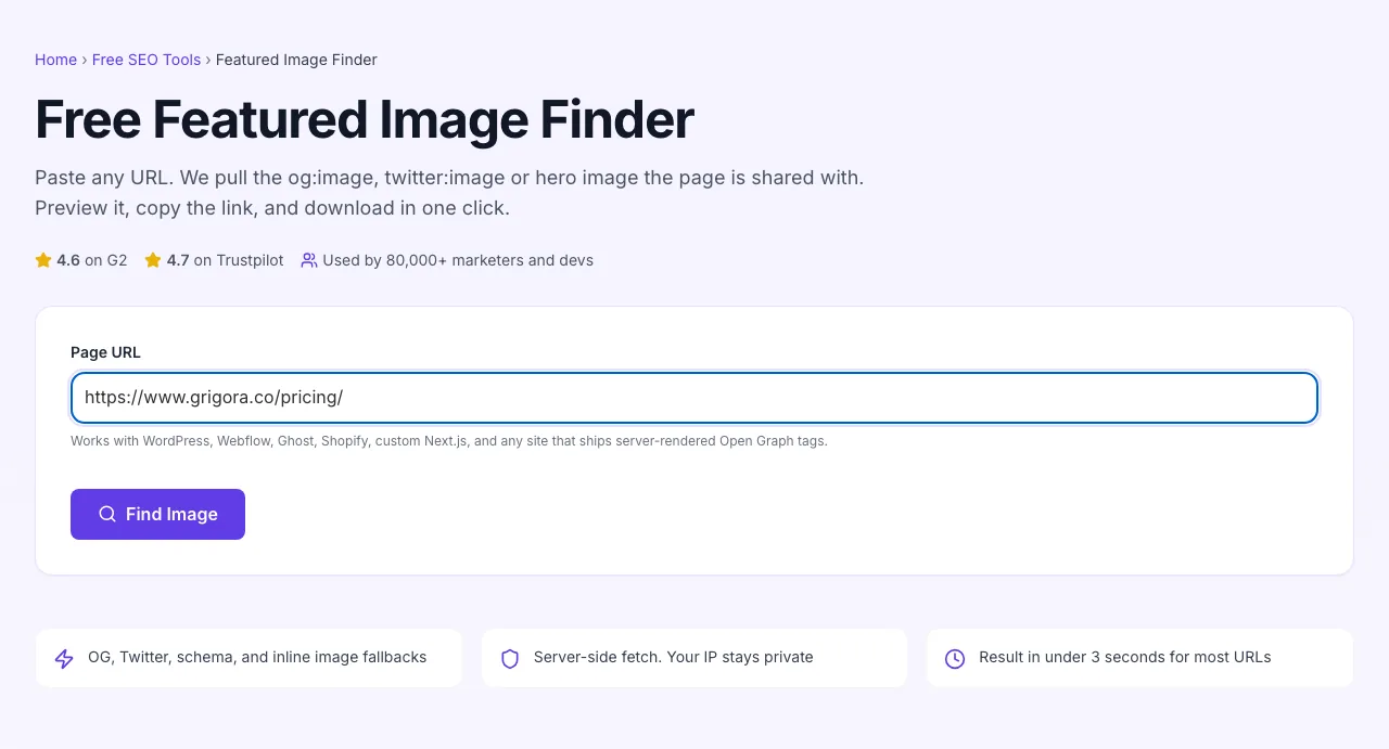 Featured Image Finder with input filled in