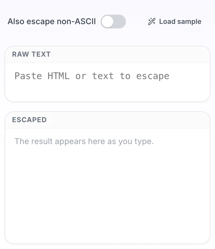 Empty HTML Encoder before any input