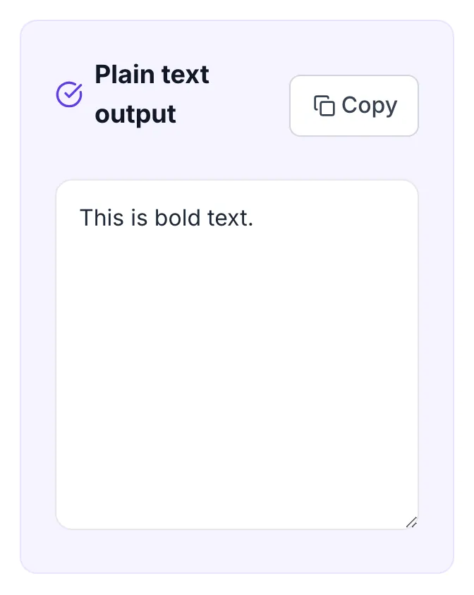 HTML To Text Cleaner showing its result
