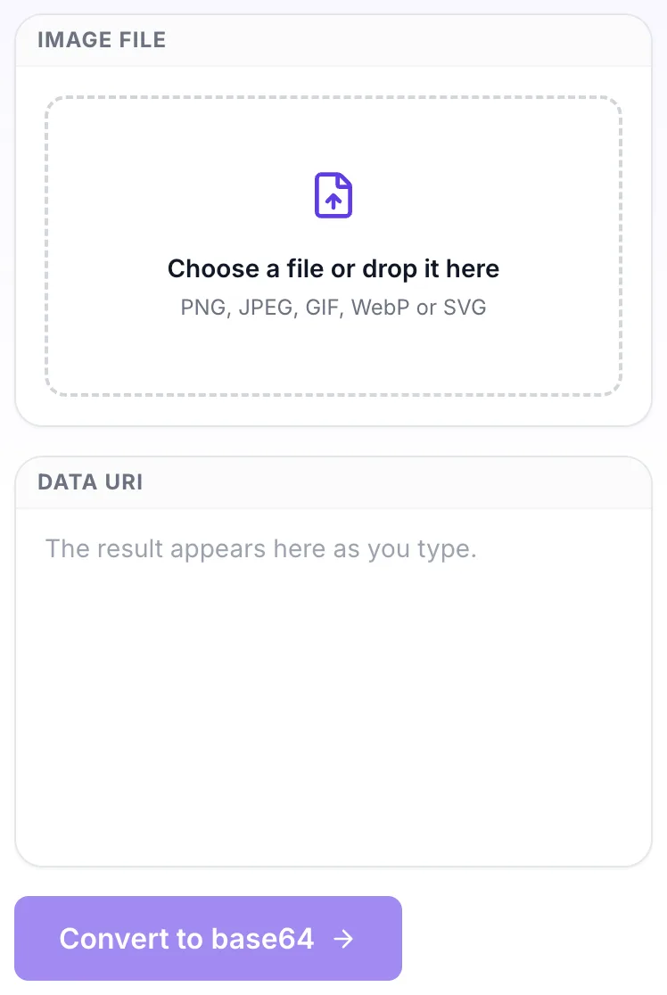 Empty Image to Base64 Converter before any input
