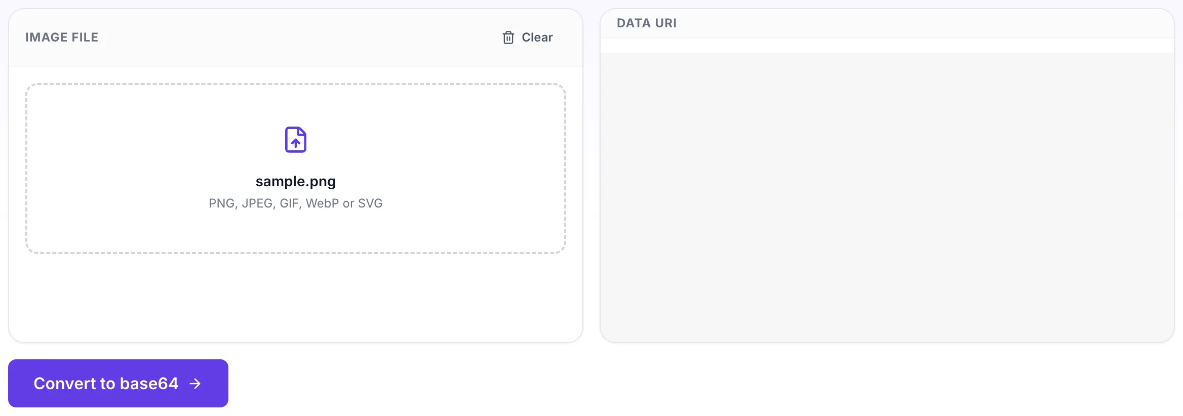 Image to Base64 Converter with input in place