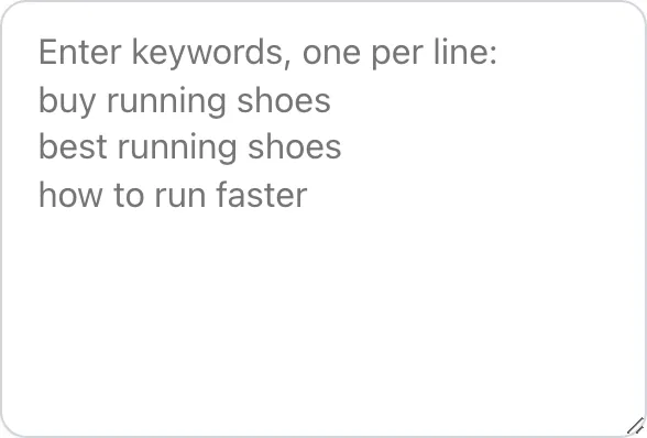 Empty Keyword Intent Classifier before any input
