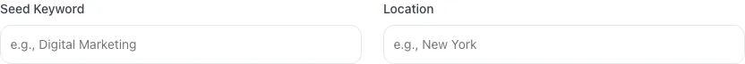 Empty Location Based Keyword Finder before any input
