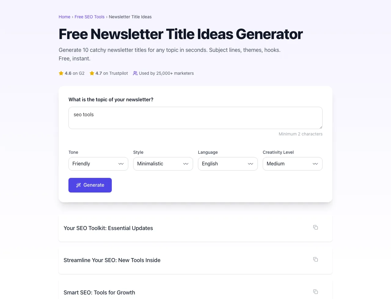 Newsletter Title Ideas showing its result