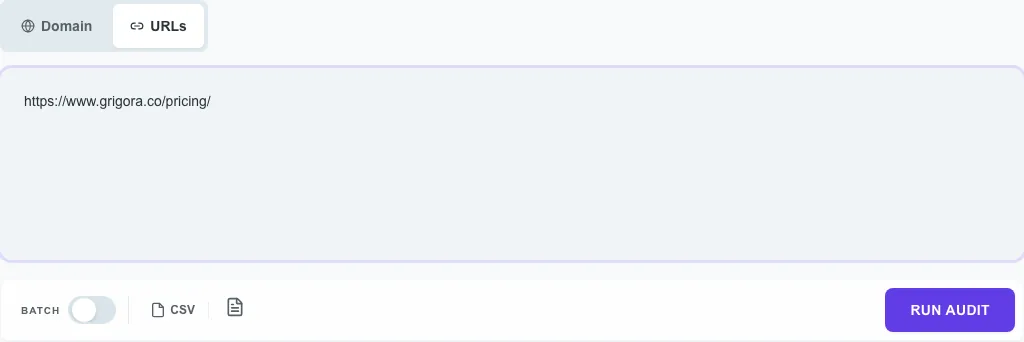 Outbound Link Checker with input filled in