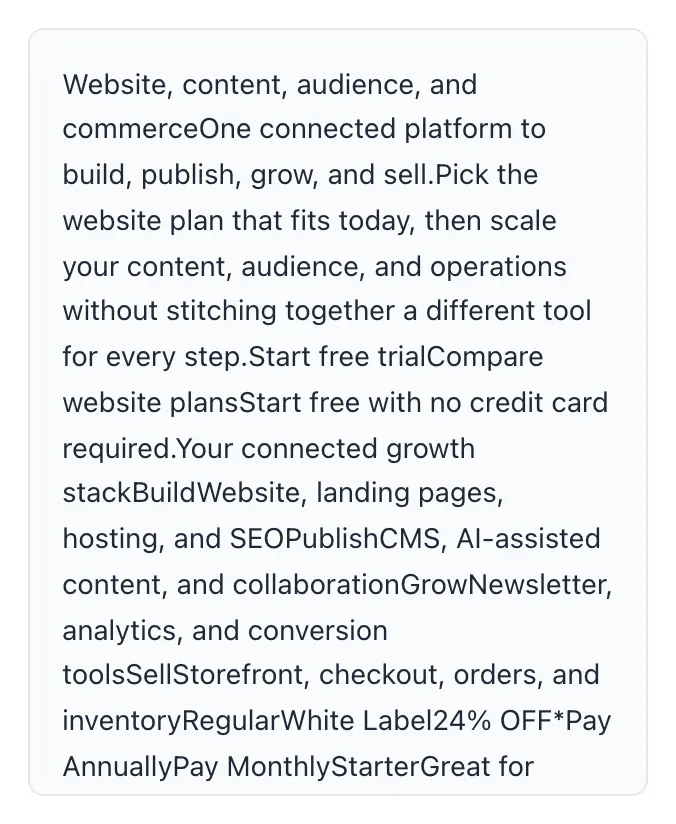Page Content Extractor showing its result