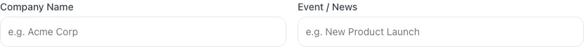 Empty Press Release Title Generator before any input