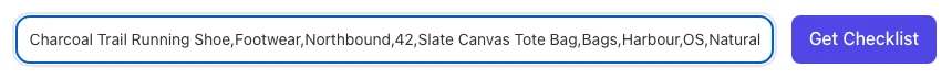 Publishing Checklist Generator showing its result