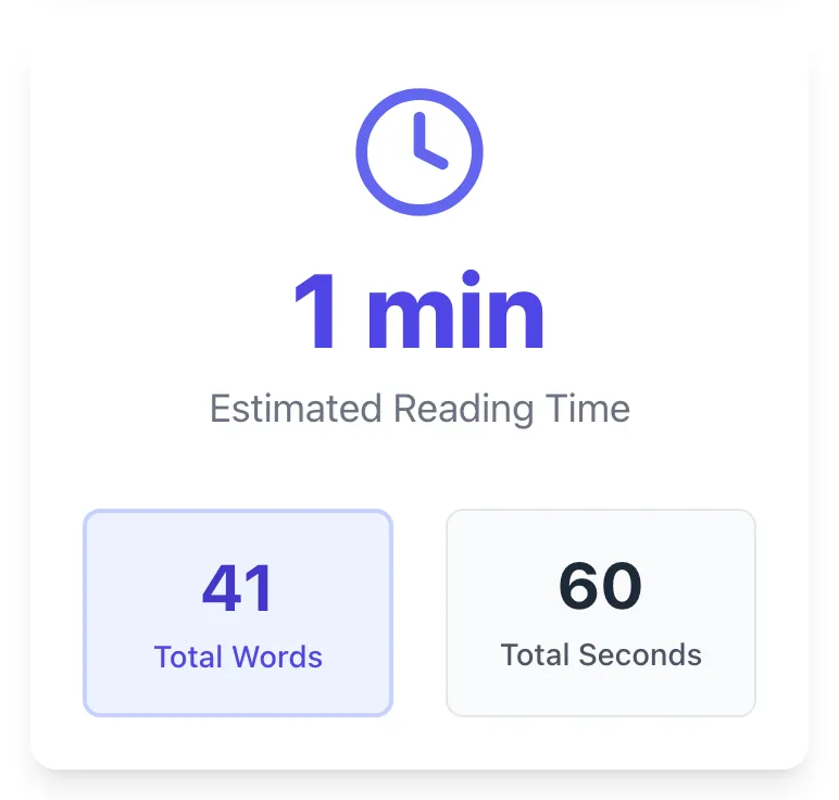 Read Time Calculator showing its result