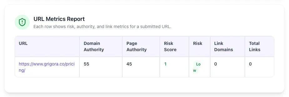 Spam Score Checker showing its result