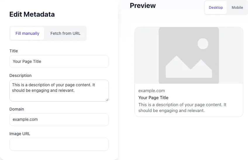 Empty Twitter Share Preview before any input