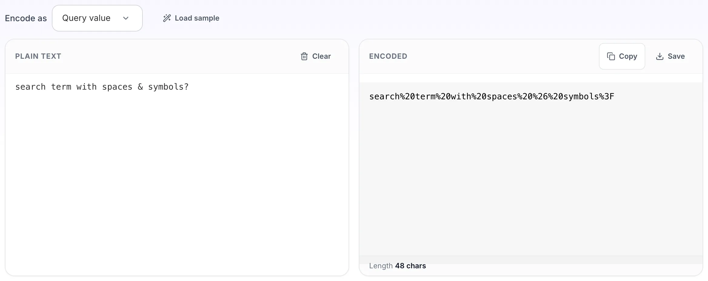 URL Encoder with input in place