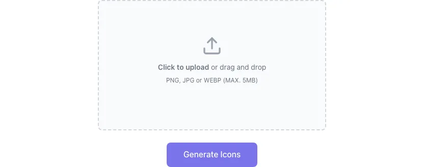 Empty Website Icon Generator before any input