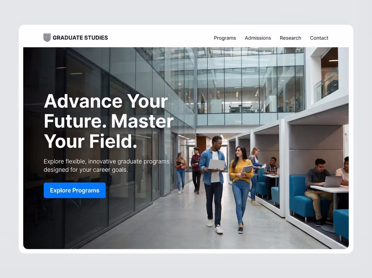 Create graduate studies in Minutes | AI Builder website preview