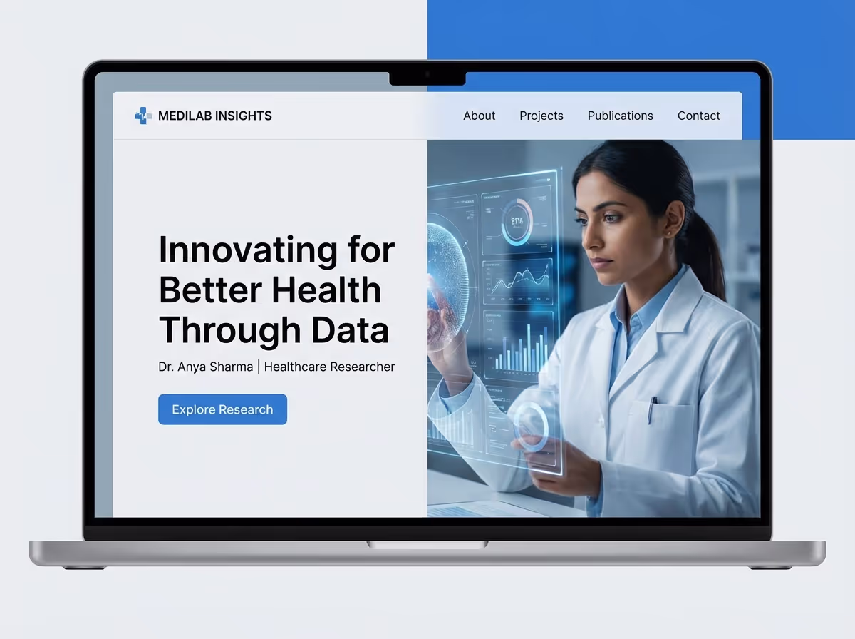 Create Healthcare Researcher Instantly | AI Builder website preview