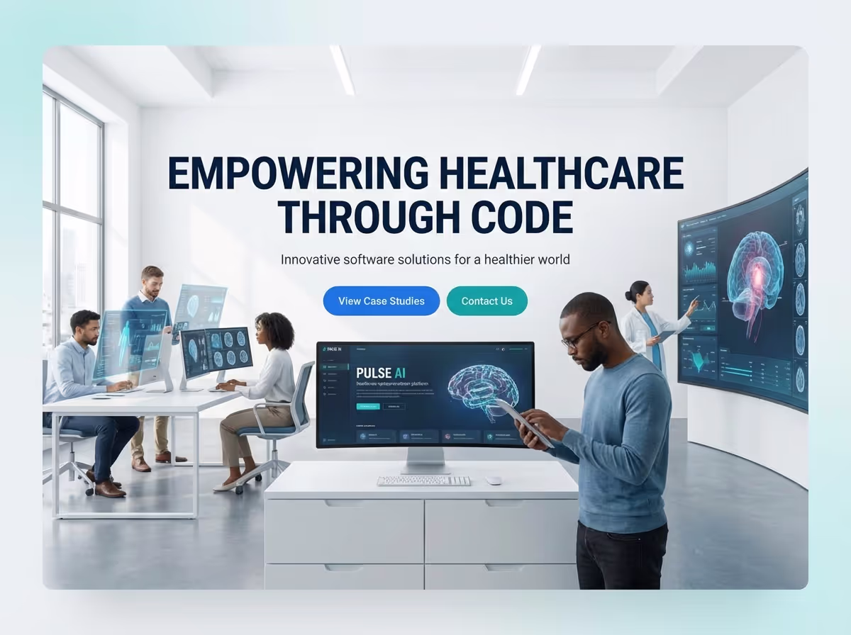 Build Healthcare Software Developer in Minutes | AI Builder website preview