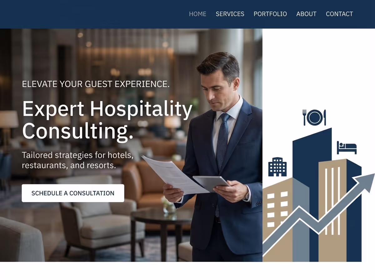 Build Hospitality Consultant Websites in Minutes | AI Builder website preview