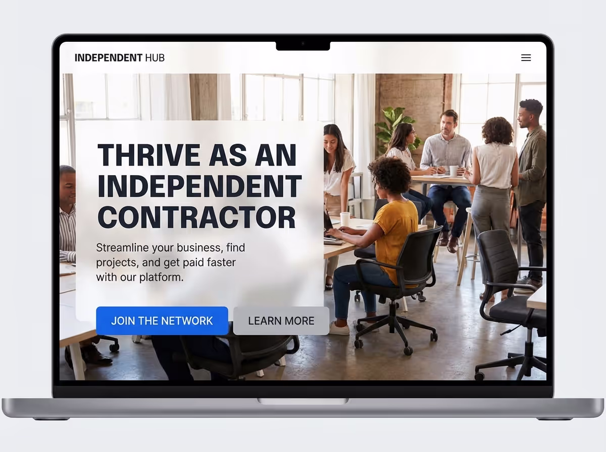 Create Websites for Independent Contractors | AI Builder website preview