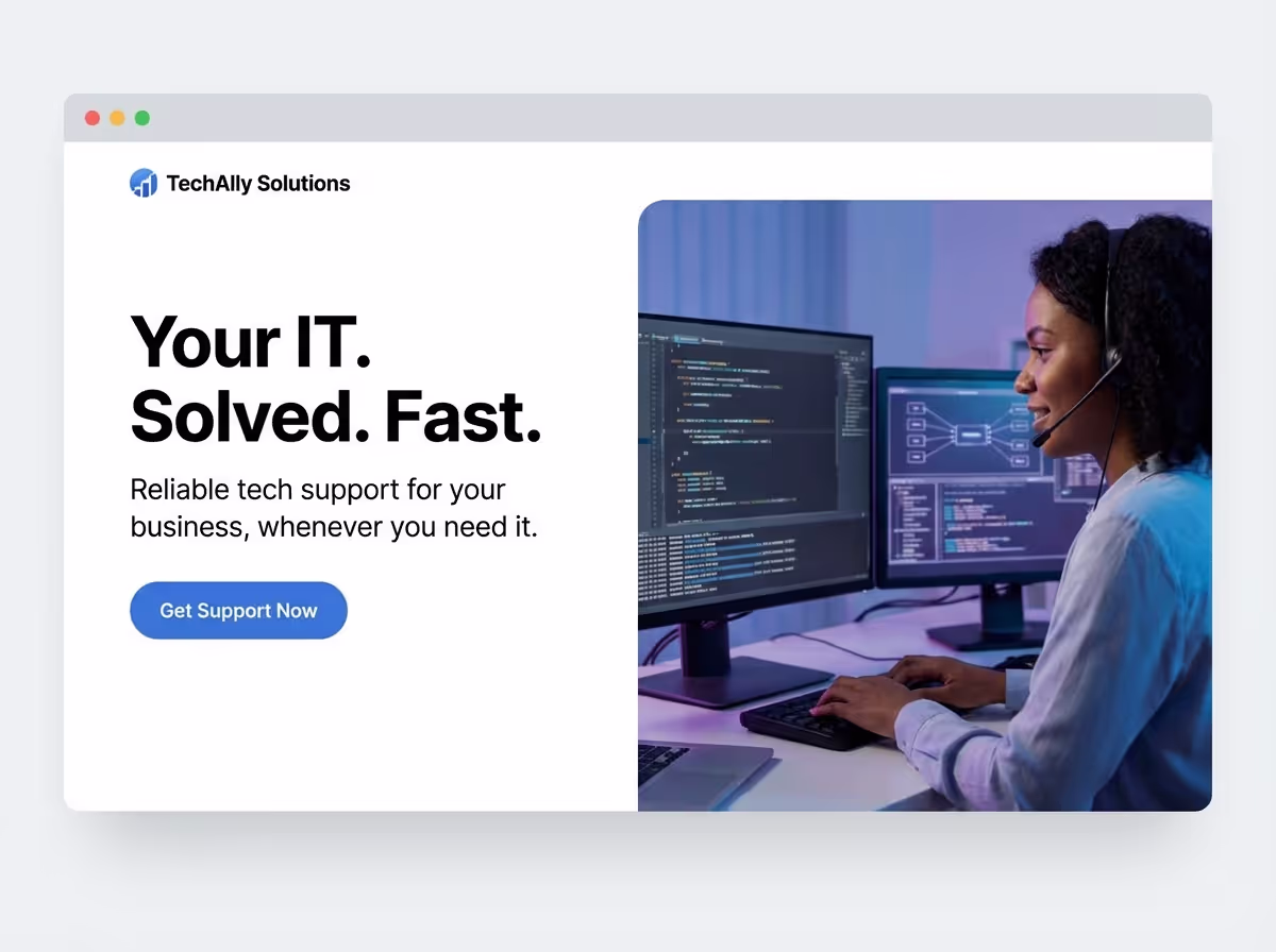 Create IT Support Engineer Instantly | AI Builder website preview