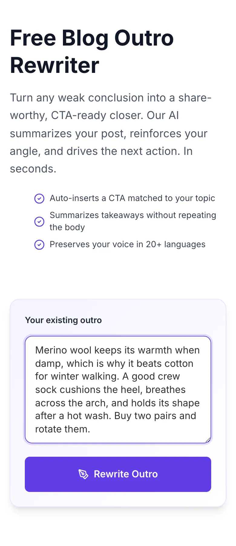 Blog Outro Rewrite with input filled in