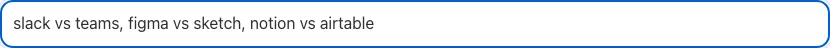 Comparison Keyword Generator with input filled in
