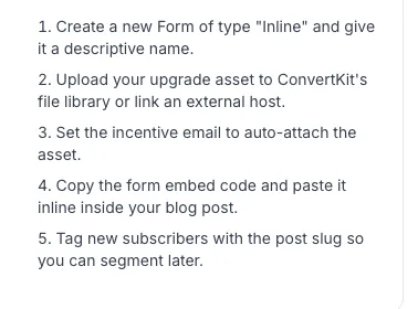 Content Upgrade Suggestion showing its result