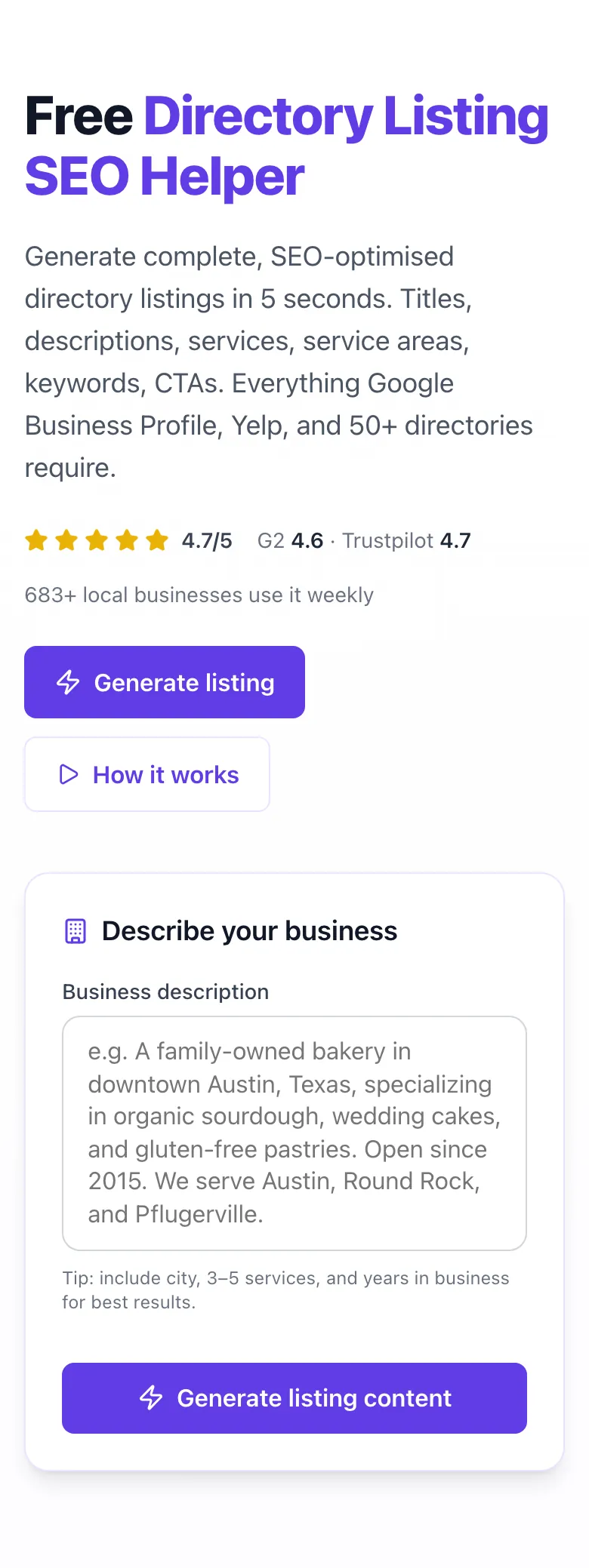Empty Directory Listing SEO Helper before any input