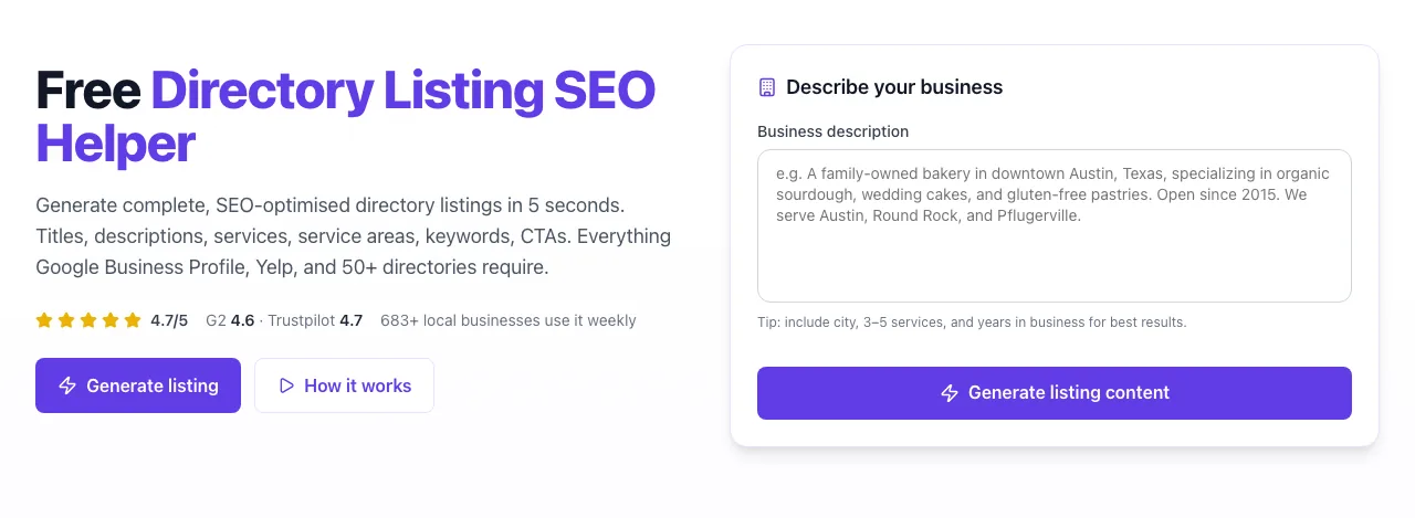 Empty Directory Listing SEO Helper before any input