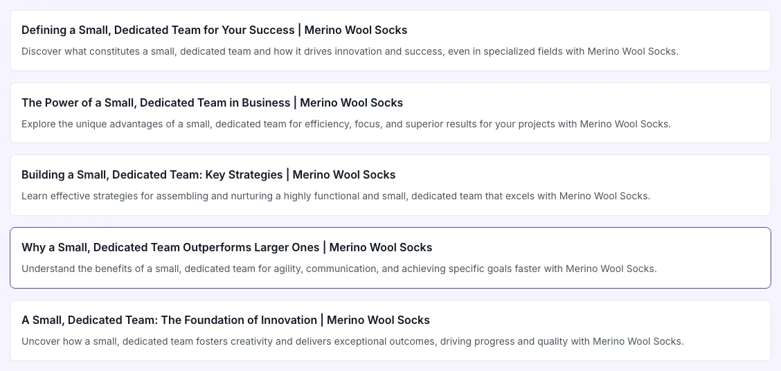 Featured Snippet Optimizer showing its result