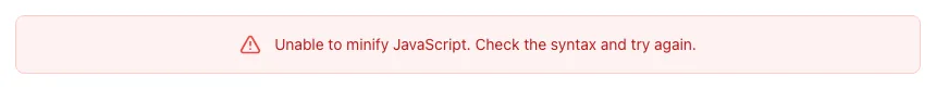 Js Minifier showing its result