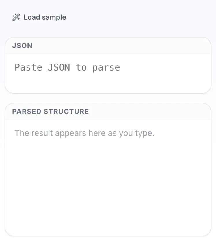 Empty JSON Parser before any input