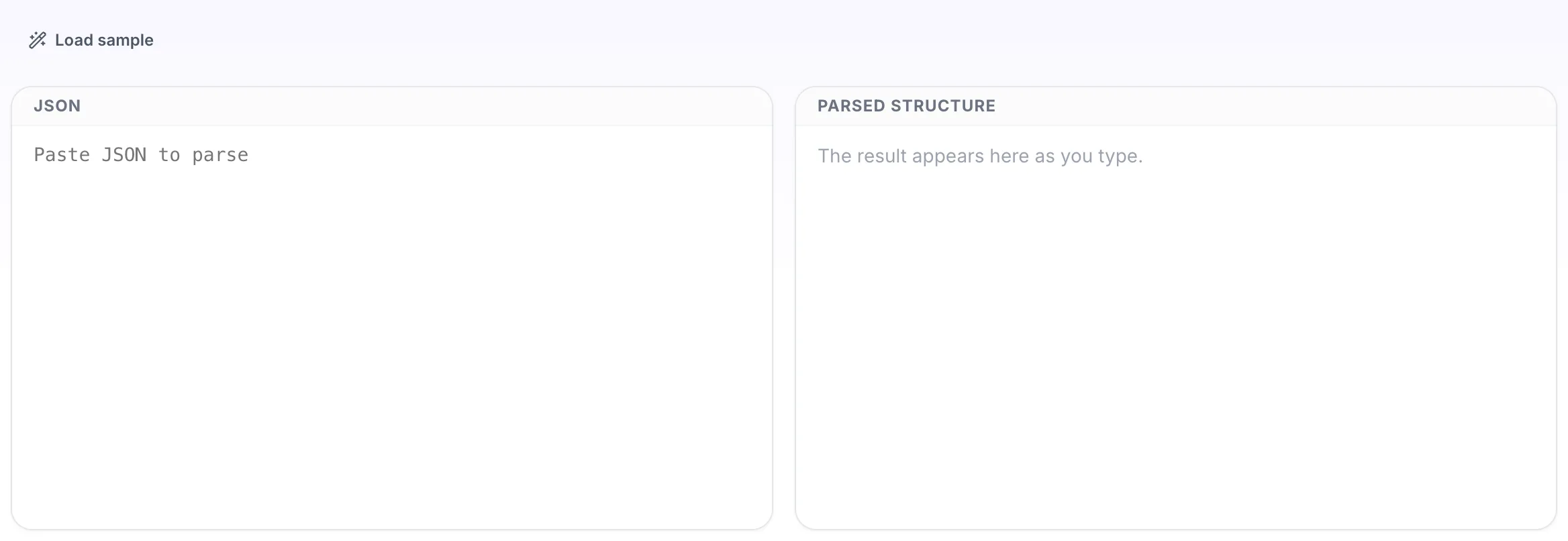 Empty JSON Parser before any input