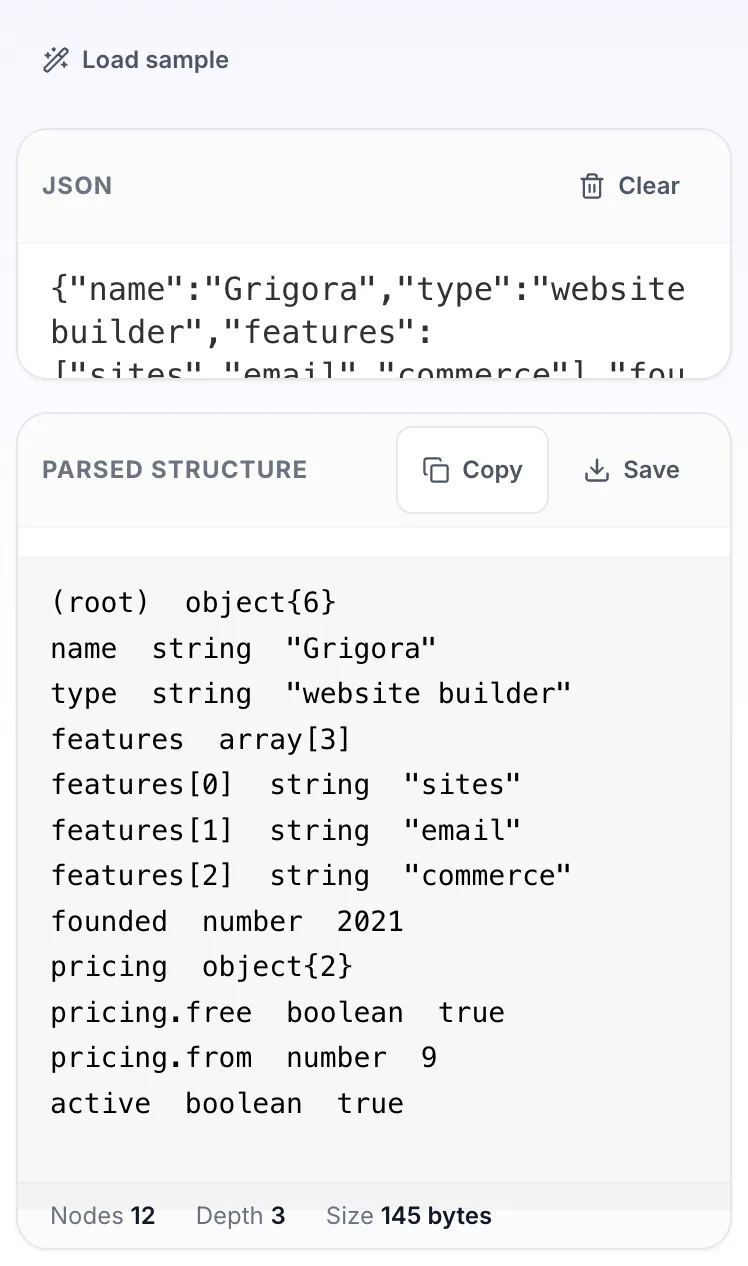 JSON Parser with input in place