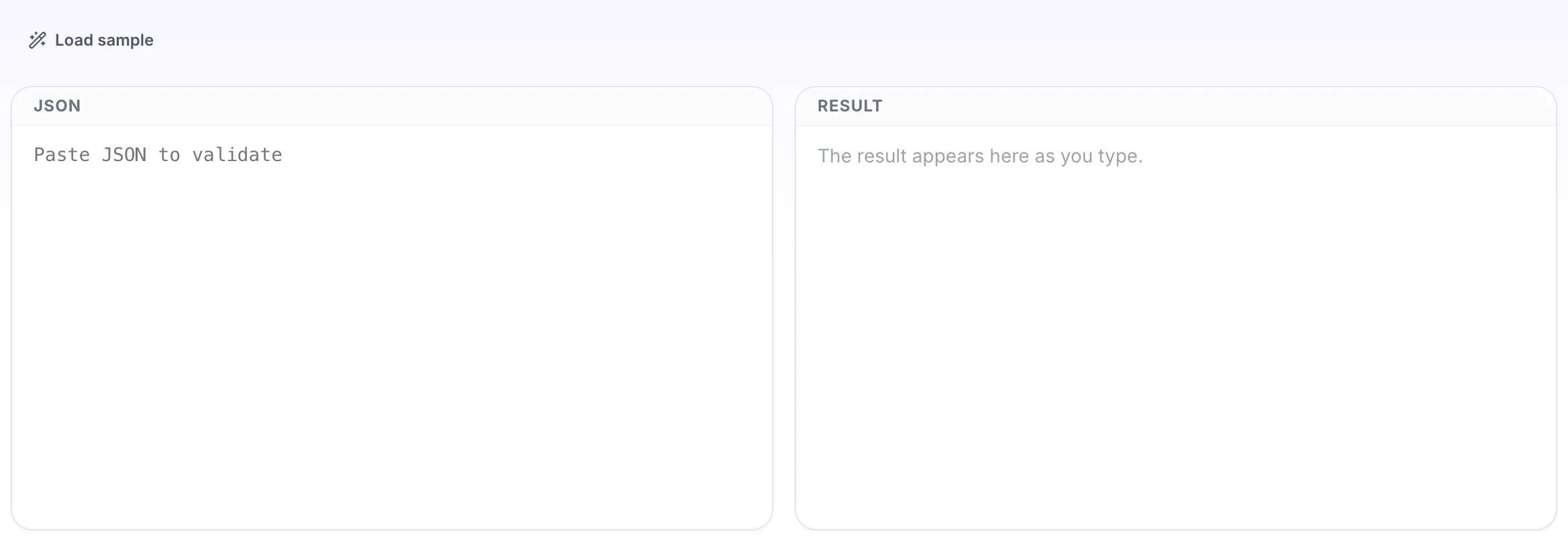 Empty JSON Validator before any input