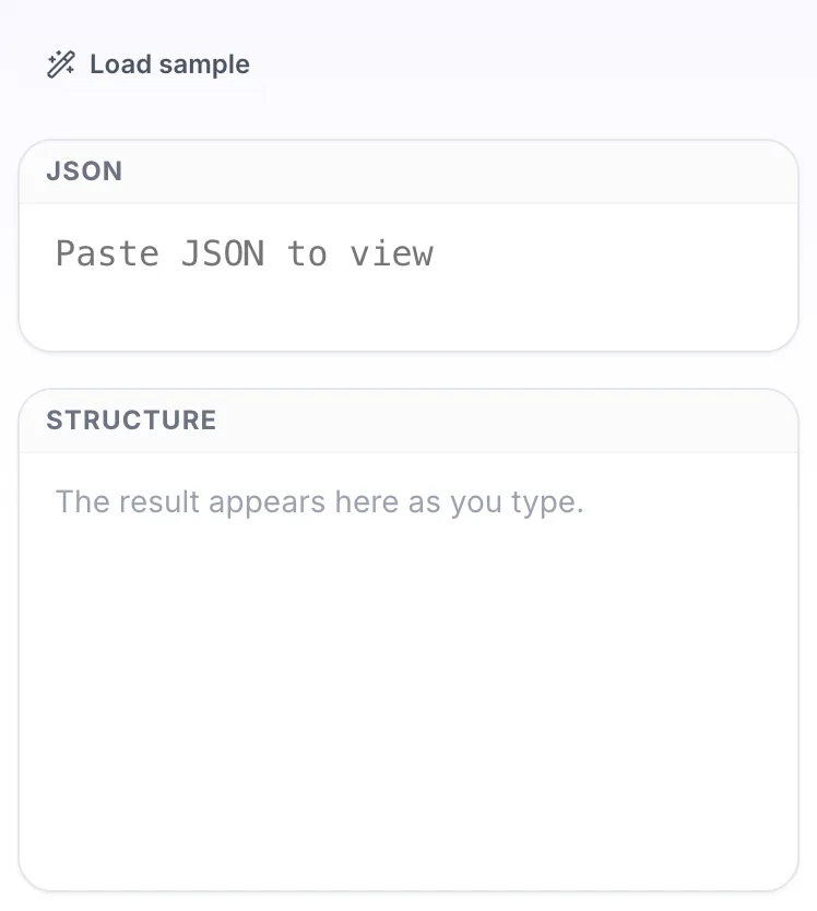 Empty JSON Viewer before any input