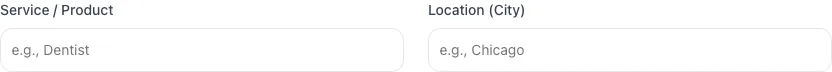 Empty Local SEO Keywords Generator before any input