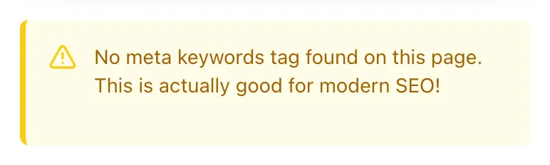 Meta Keywords Extractor showing its result