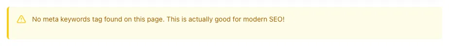 Meta Keywords Extractor showing its result