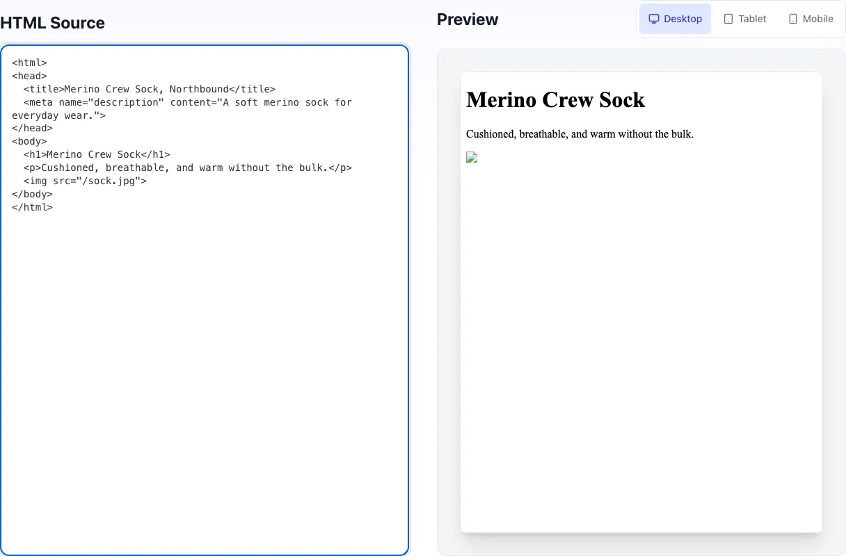 Newsletter Preview Tool with input filled in