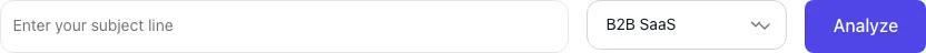 Empty Newsletter Subject Line Tester before any input
