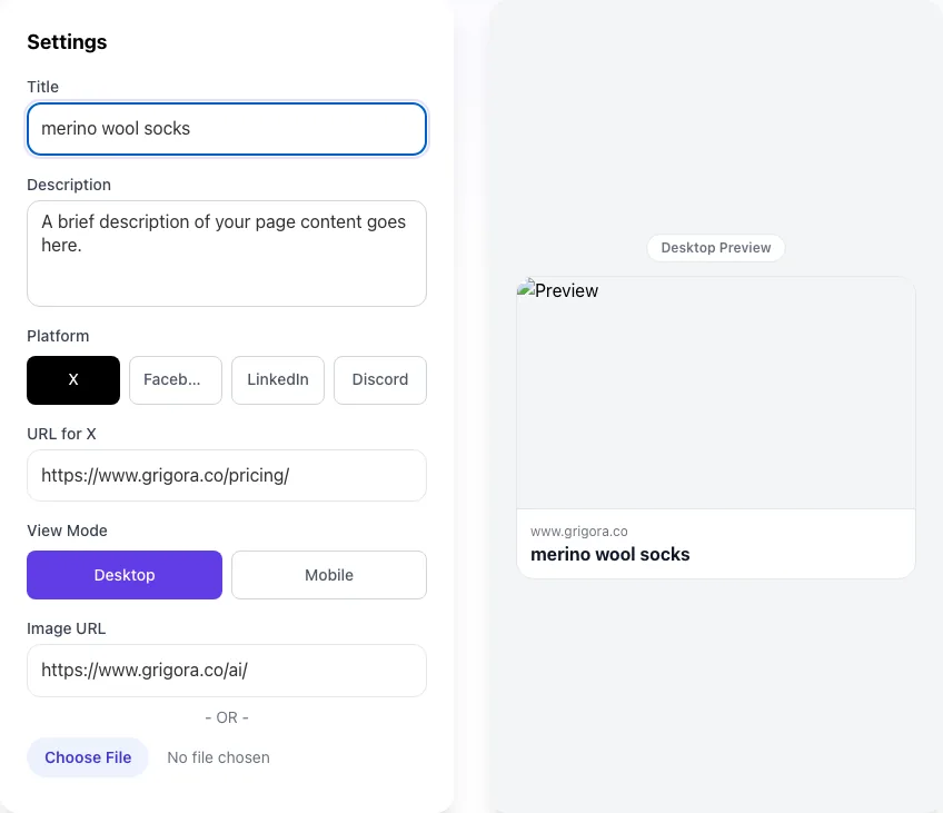 OG Image Preview Tool with input filled in