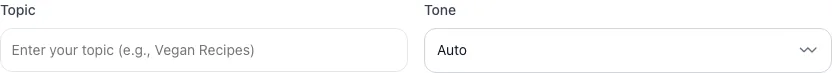 Empty Pinterest Description Generator before any input