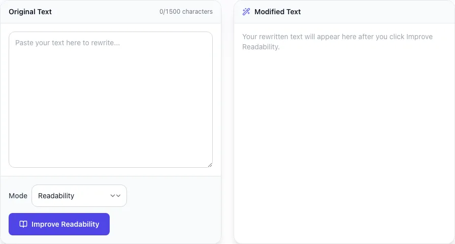 Empty Readability Improver before any input