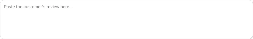 Empty Review Response Generator before any input