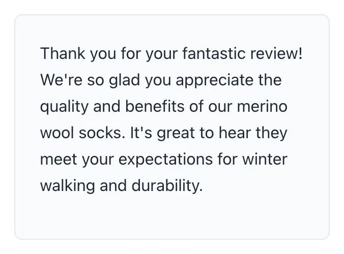 Review Response Generator showing its result