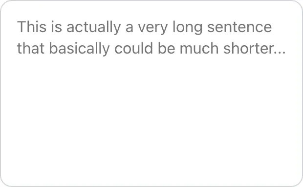 Empty Sentence Shortener before any input