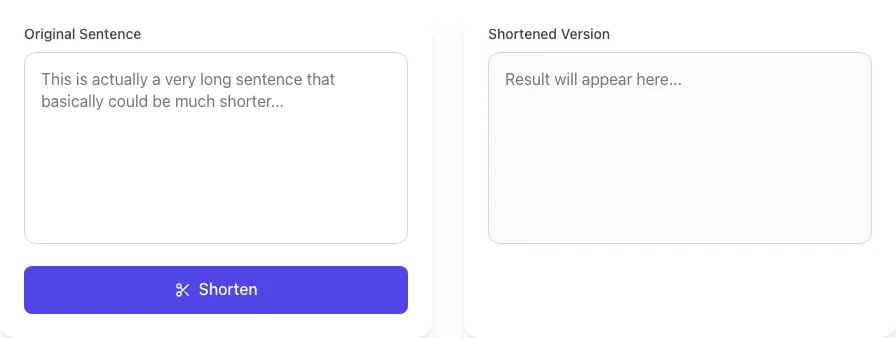 Empty Sentence Shortener before any input